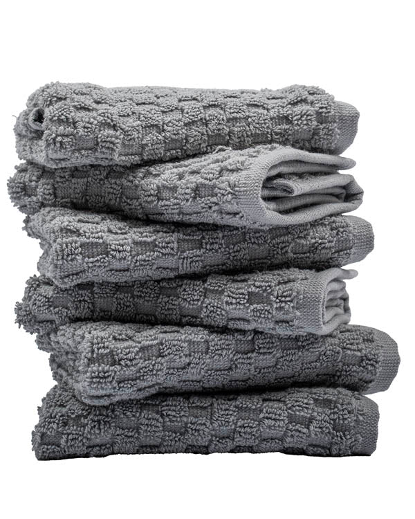 Atom Washcloth Bath Bundle- 6 Pack - Grey - Image 2