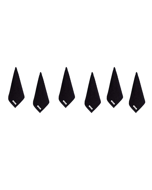 Atom Washcloth Bath Bundle - Black - 6 Pack - Image 4
