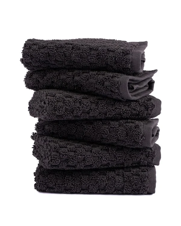 Atom Washcloth Bath Bundle - Charcoal - 6 Pack - Image 2