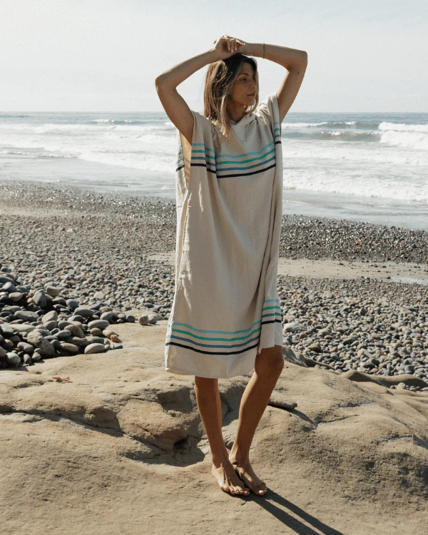 Border Classic Stripe Poncho - Aqua - Image 8