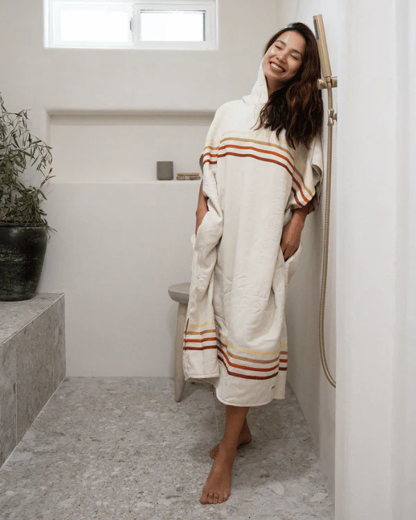 Border Classic Stripe Poncho Natural - Image 13