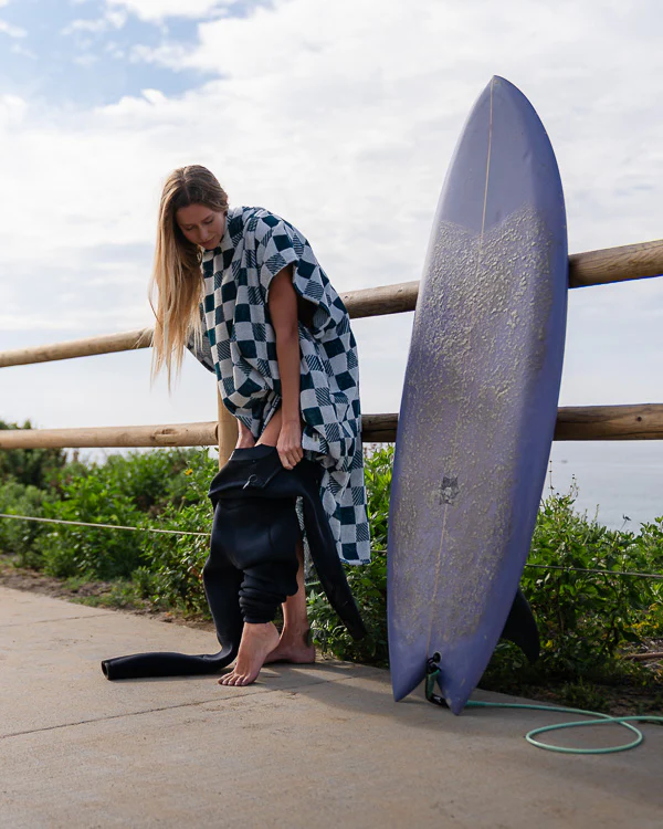 Checker Hooded Poncho - Image 3