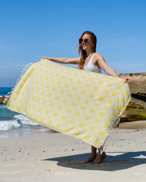 Checker Towel Bag  - Lime - Image 10