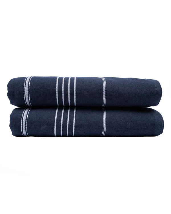 Classic Fringeless XL Bath Bundle 2 Pack - Navy - Image 3