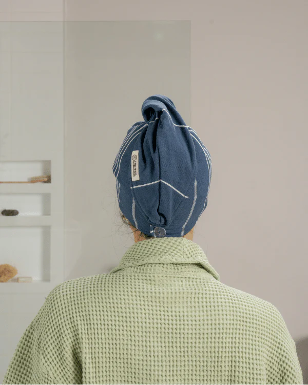 Classic Hair Towel - Navy - Image 5