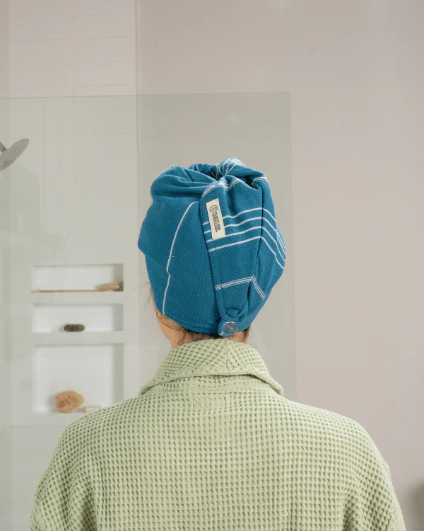 Classic Hair Towel - Teal Blue - Image 2
