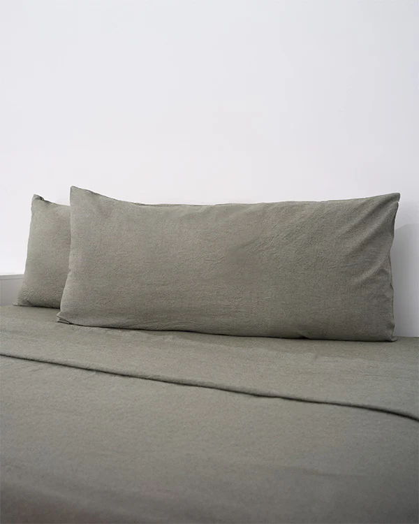 Classic Micro Twill Solid Melange Pillowcase Set Moss - Image 3