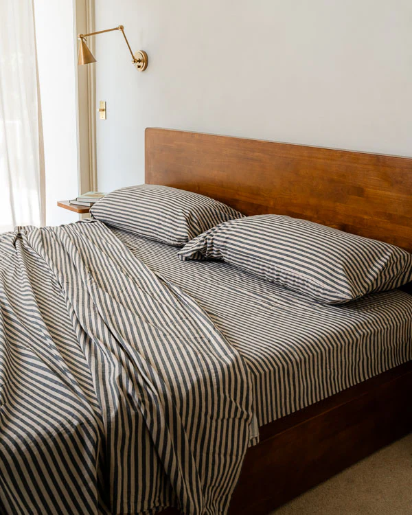 Classic Micro Twill Stripe Melange Pillowcase Set Steel Grey - Image 7
