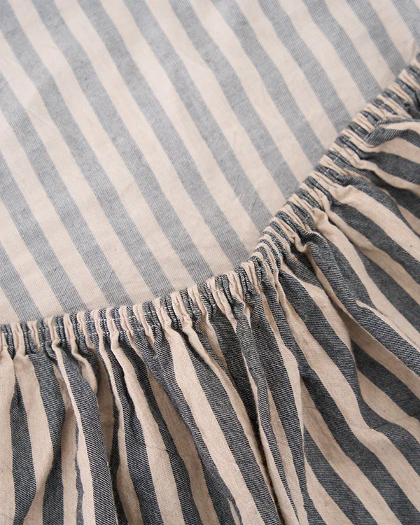 Classic Micro Twill Stripe Melange Sheet Set Steel Grey - Image 8