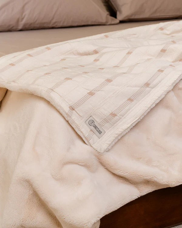 Cozy Texture Plush Blanket - Beige - Image 8