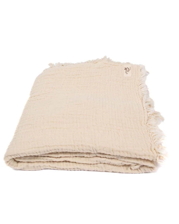 Little Fishies Gauze Receiving Blanket - Natural - Image 8