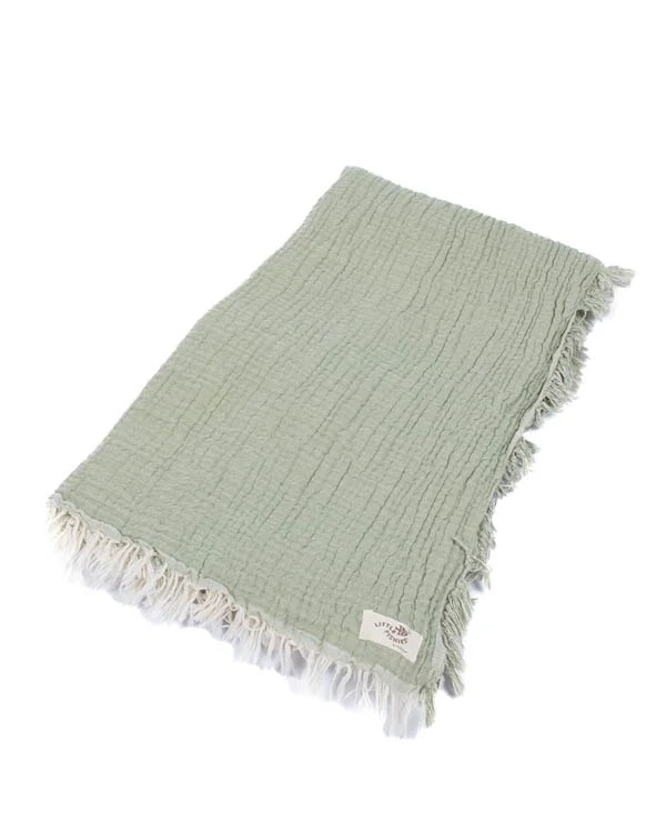 Little Fishies Gauze Receiving Blanket - Sage - Image 7