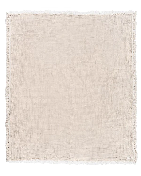 Little Fishies Gauze Receiving Blanket Set - 3 Pack - Natural / Beige / Warm Taupe - Image 5