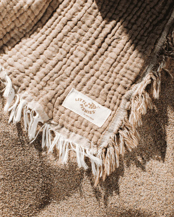 Little Fishies Gauze Receiving Blanket Set - 3 Pack - Natural / Beige / Warm Taupe - Image 8
