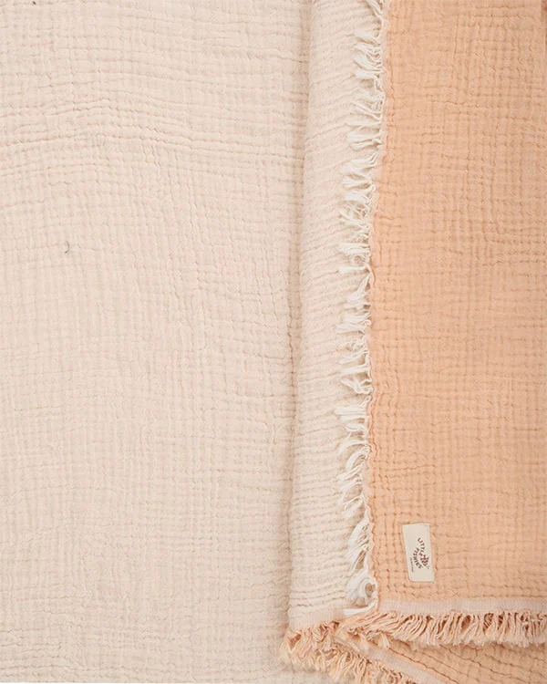 Little Fishies Gauze Receiving Blanket Set - 3 Pack - Seafoam / Peach Fuzz / Natural - Image 11
