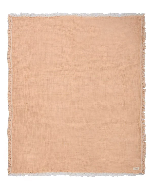 Little Fishies Gauze Receiving Blanket Set - 3 Pack - Seafoam / Peach Fuzz / Natural - Image 5