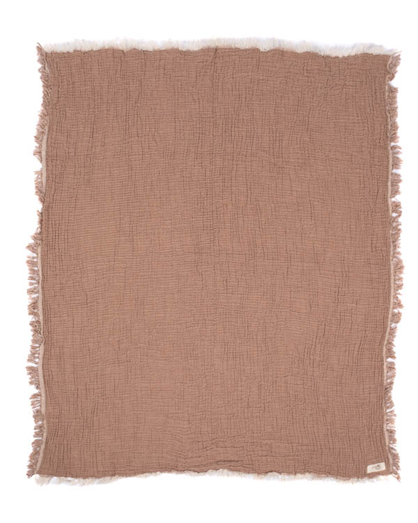 Little Fishies Gauze Receiving Blanket - Warm Taupe - Image 3