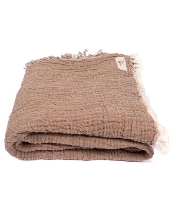 Little Fishies Gauze Receiving Blanket - Warm Taupe - Image 8