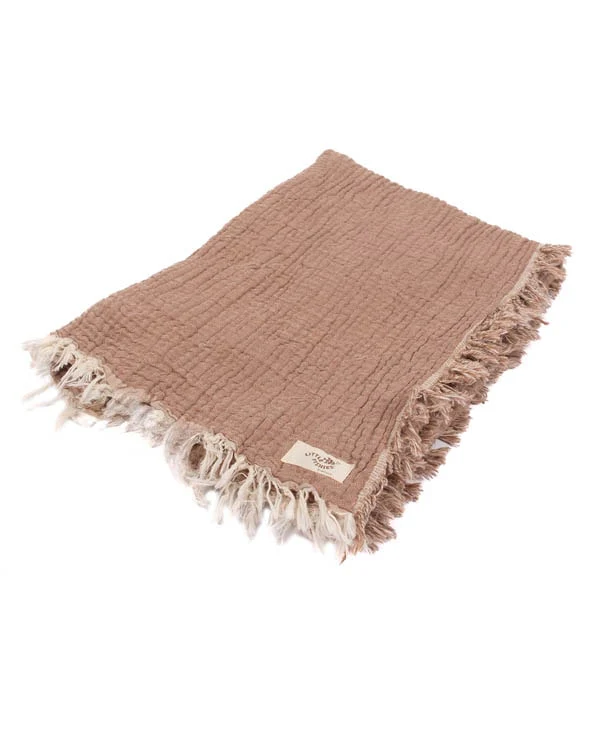 Little Fishies Gauze Receiving Blanket - Warm Taupe - Image 9