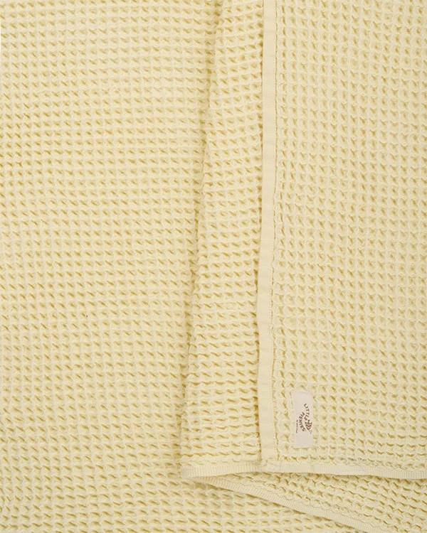 Little Fishies Waffle Blanket - Butter - Image 3