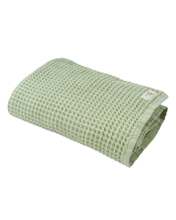 Little Fishies Waffle Blanket - Sage - Image 8