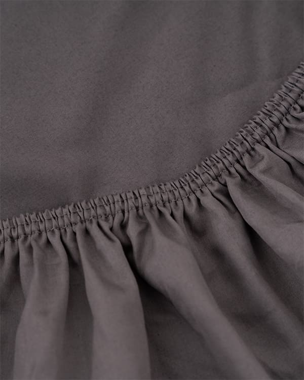 Luxe Sateen Fitted Sheet Steel Grey - Image 3