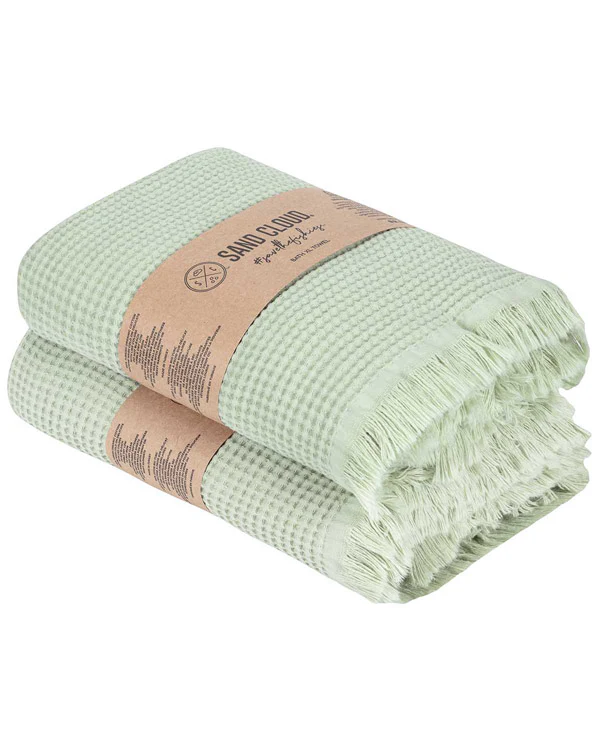 Micro Waffle XL Bath Bundle - 2 Pack - Sage - Image 3