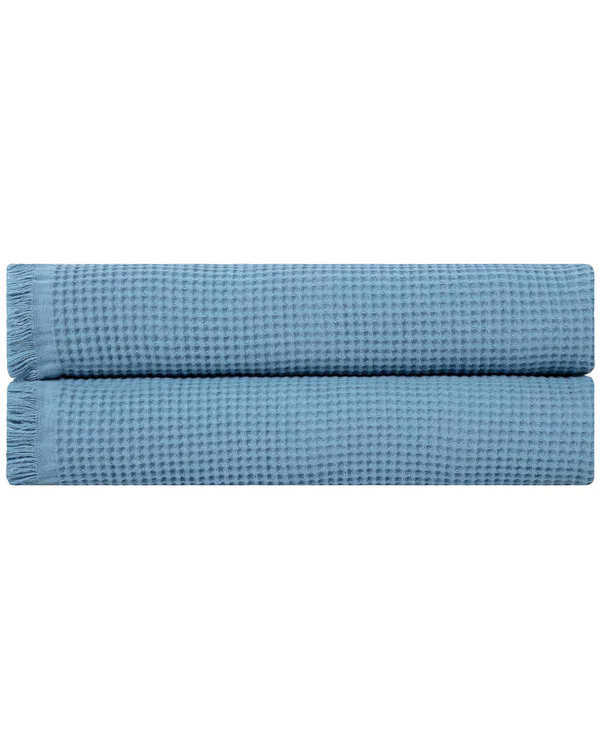 Micro Waffle XL Bath Bundle - 2 Pack -Slate Blue - Image 2