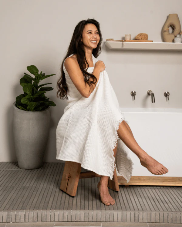 Micro Waffle XL Bath Bundle - 2 Pack -White - Image 10