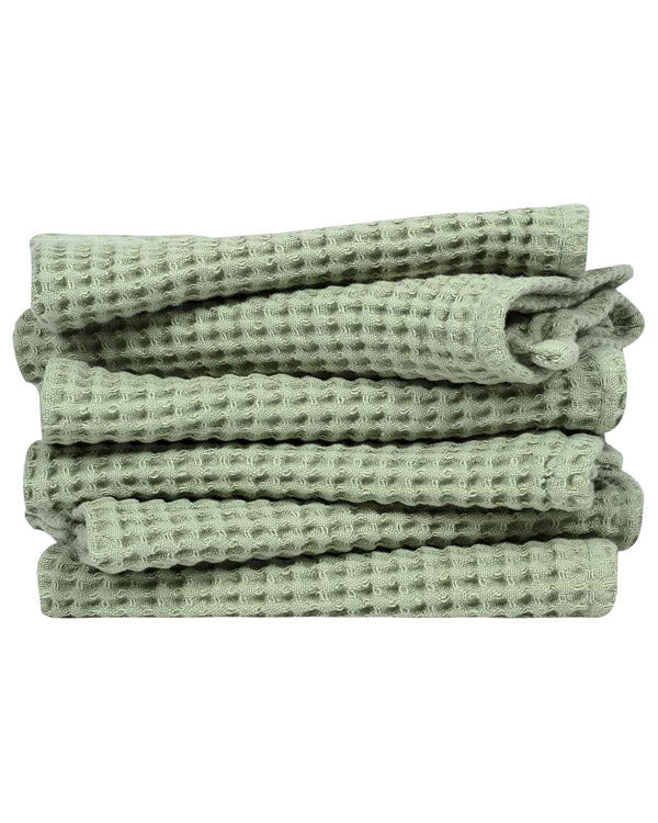 Micro Waffle Washcloth Bundle Sage - Image 6