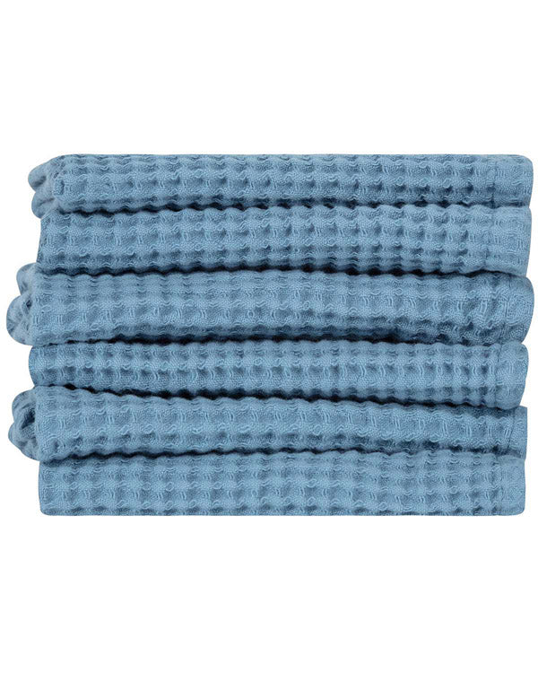 Micro Waffle Bath Washcloth Bundle - 6 Pack - Slate Blue - Image 2