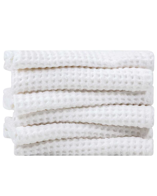 Micro Waffle Bath Washcloth Bundle - 6 Pack - White - Image 2