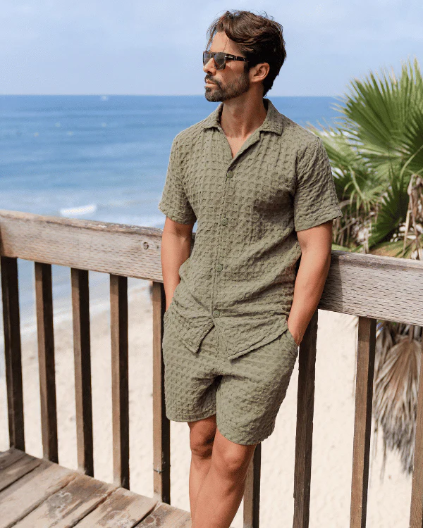 Orb Waffle Short - Olive - Mens - Image 3