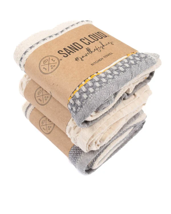 Saffron Stripe Kitchen Towel Bundle - Assorted 3 Pack - Image 2