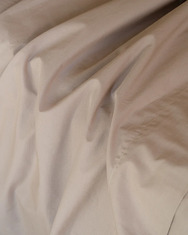 Signature Percale Solid Flat Top Sheet Beige - Image 2