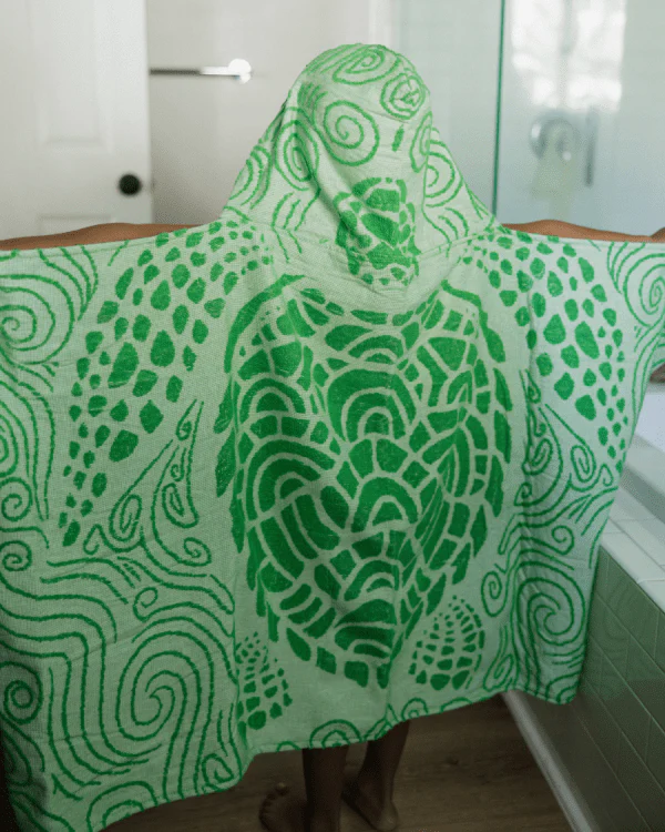 Swirl Turtle Hooded Kids Bath Towel - Image 7