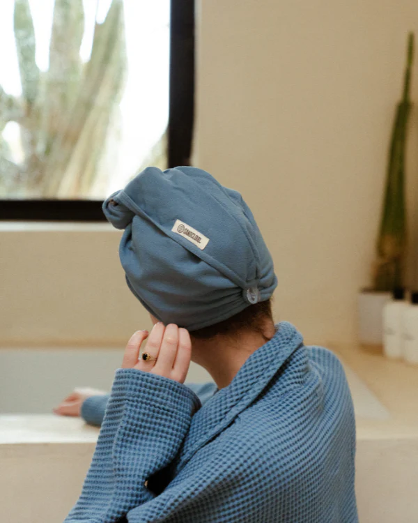 Terra Hair Towel - Slate Blue - Image 2